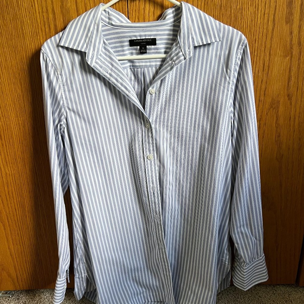Banana Republic Oversized Button Down Striped Shirt